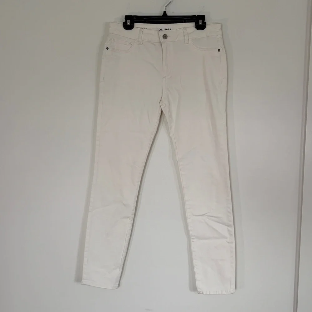 DL1969 Florence Instasculpt white skinny jeans mid rise stretch size 30
